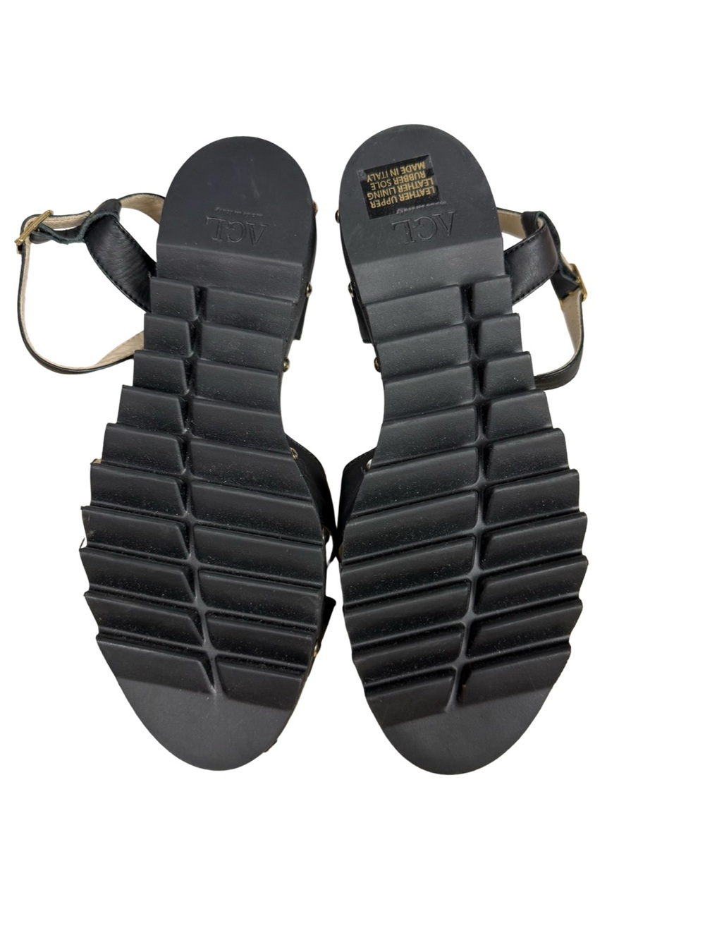 Agl Black Studded Leather Sandals Lug Soles Women’s Size 6.5 EUC - Picture 6 of 9